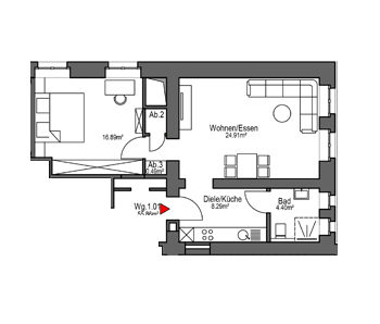 Grundriss der Wohnung