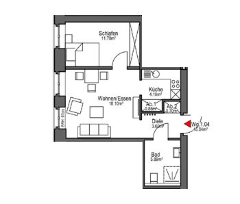 Grundriss der Wohnung
