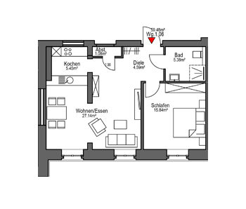 Grundriss der Wohnung