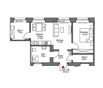 Grundriss der Wohnung