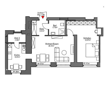 Grundriss der Wohnung