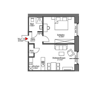 Grundriss der Wohnung